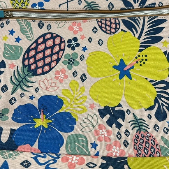 Cute & Colorful Lily Bloom Tropical Pineapple Satchel Shoulder Tote Travel Bag - Picture 2 of 9